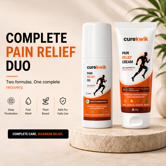 CureKwik Complete Recovery Duo – Pain Relief Oil + Cream